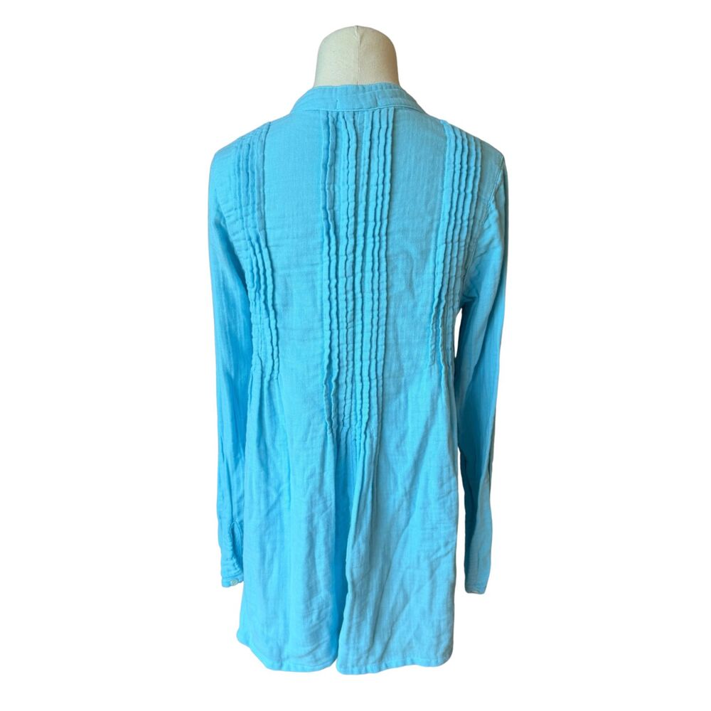 Free People x CP Shades Light Blue Long Sleeve Pintuck Yoko Tunic Size XS - Picture 3 of 7